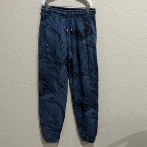 Blue and black tie-dye, Athleta joggers. Girls L12